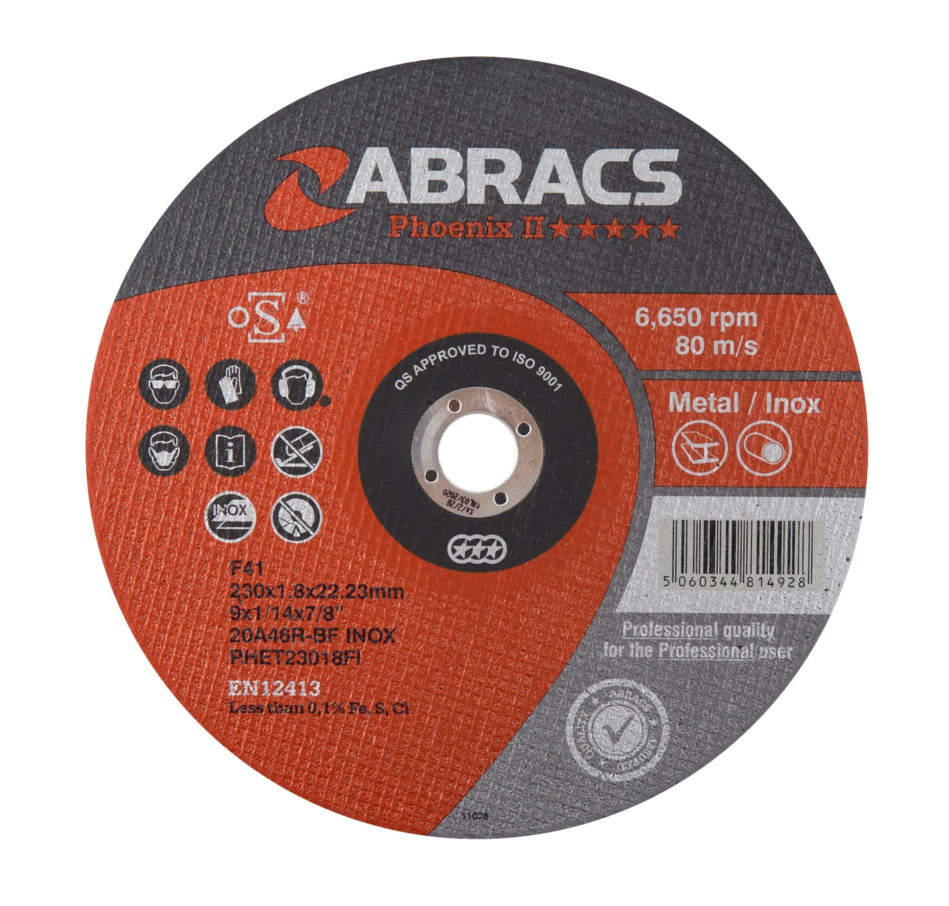 Abracs  230mm x 1.8mm x 22mm PHOENIX EXTRA THIN Cutting Disc