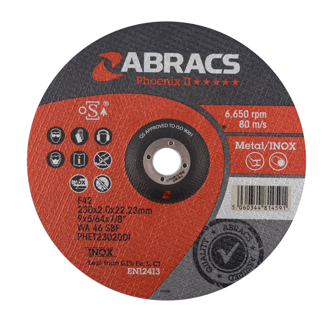 Abracs  230mm x 2.0mm x 22mm DPC PHOENIX EX THIN Cutting Disc