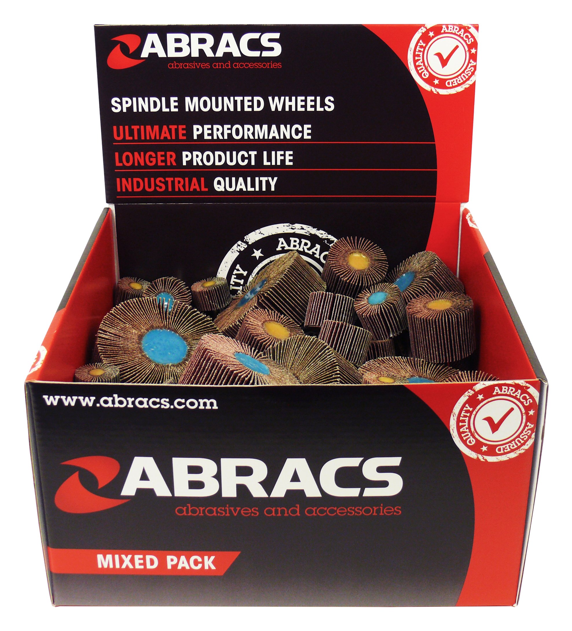 Abracs  50pc Mixed Flap Wheel Display Pack  Alum/Oxide