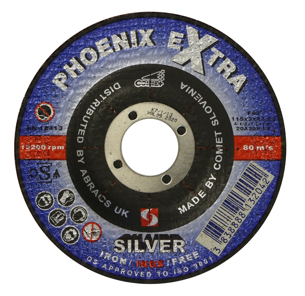 Abracs  SILVER 115mm x 3mm x 22mm DPC INOX Cutting Disc