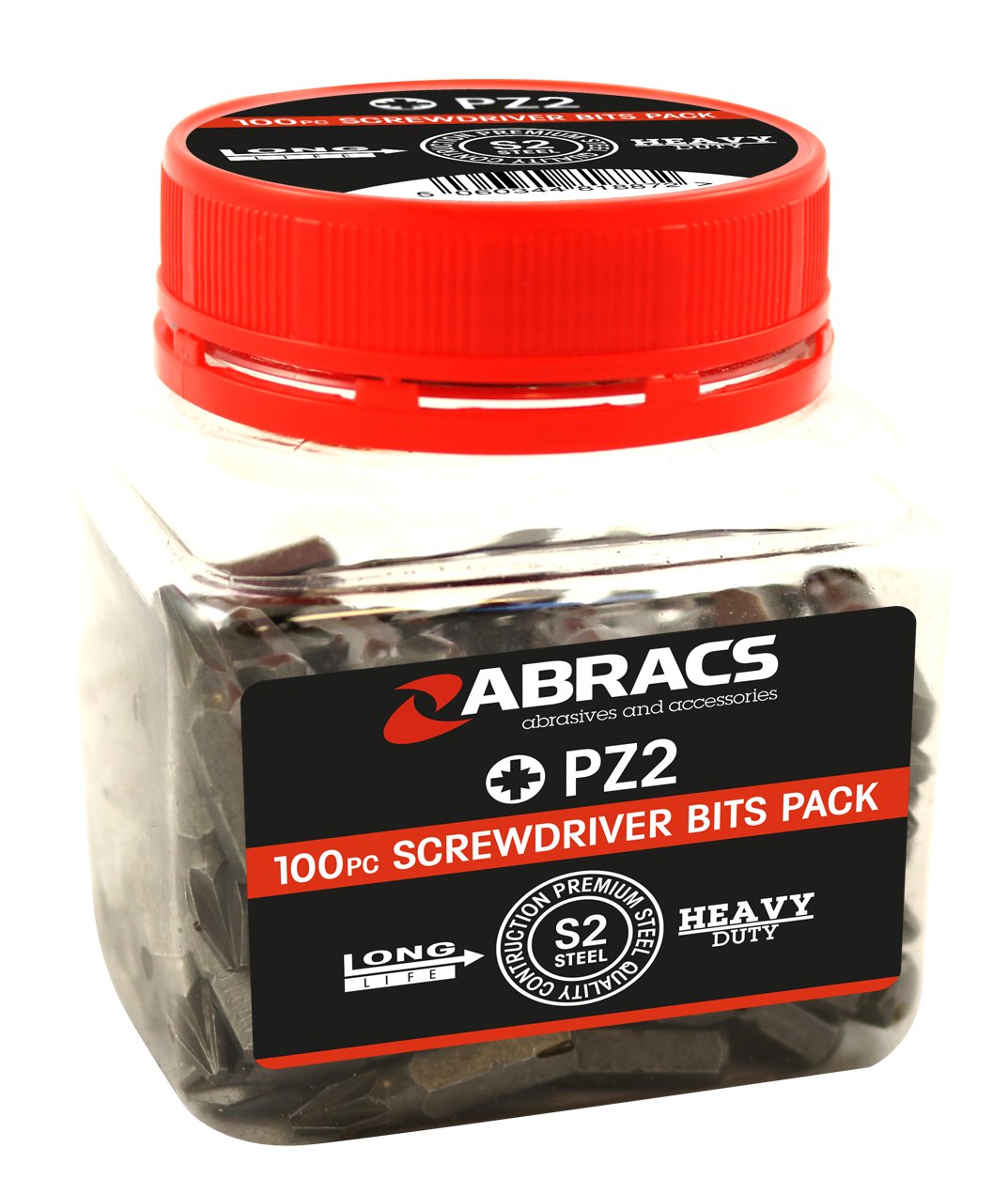 Abracs  25mm PZ2 Screwdriver Bit (100pc Tub) S/D Bit - Standard 