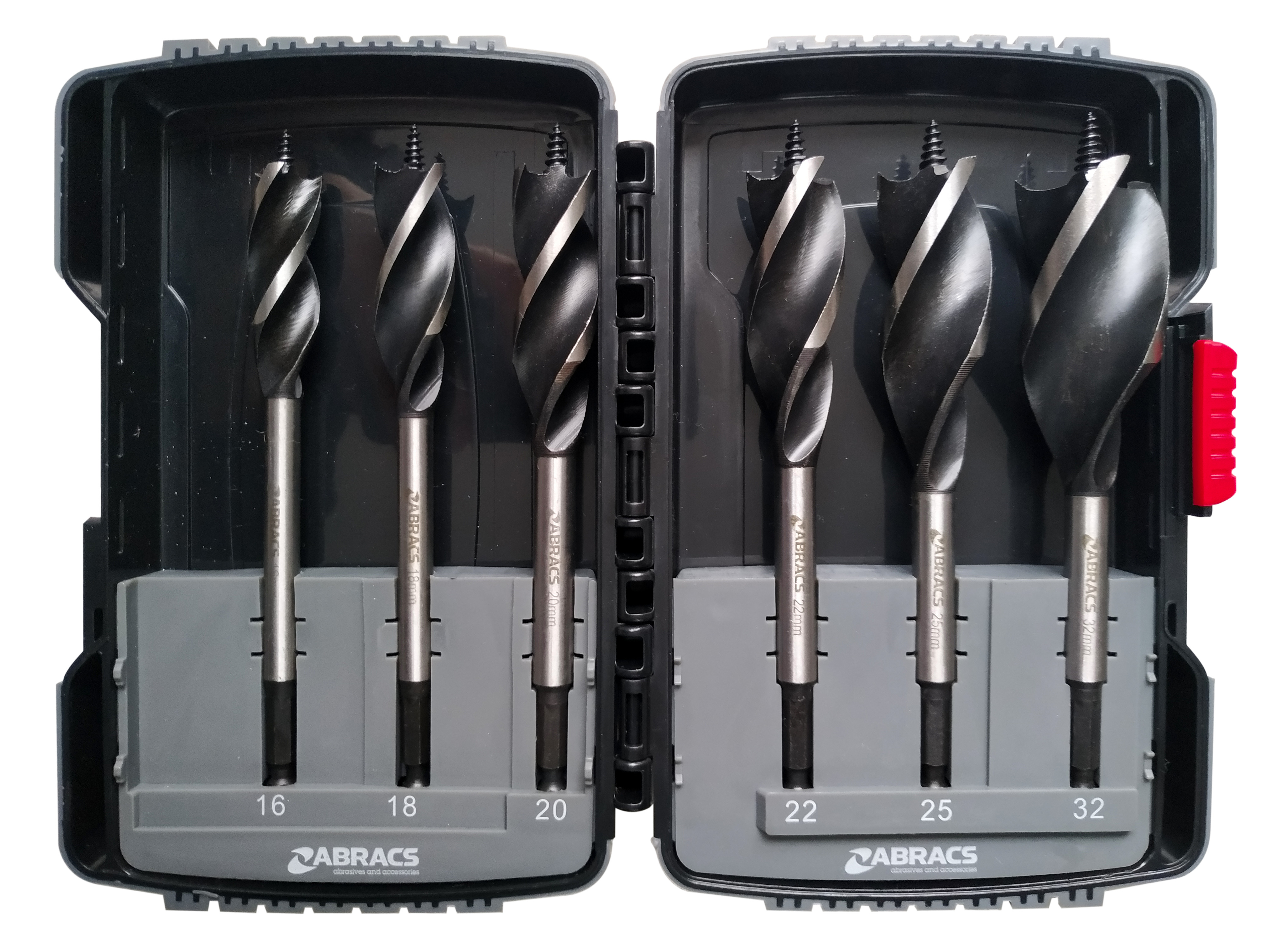Abracs   6pc Speed Auger Drill Bit Set - 16, 18, 20, 22, 25, 32mm x 159mm