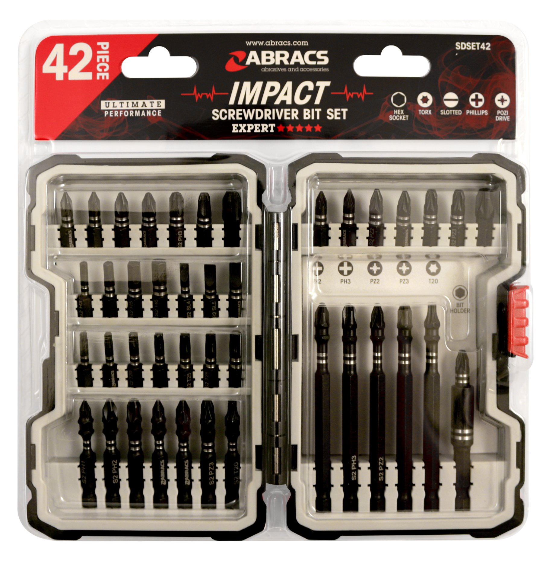 Abracs  42pc Impact S/D Bit Set  